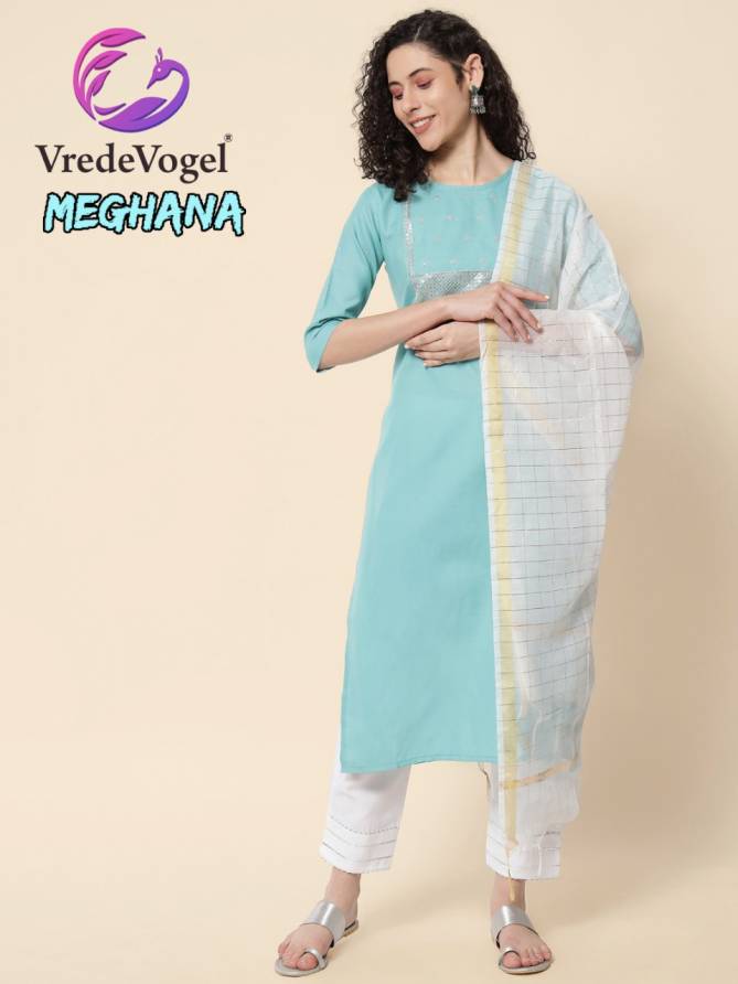 VredeVogel Meghana Cotton Fancy Ethnic Wear Ready Made Suit Collection
